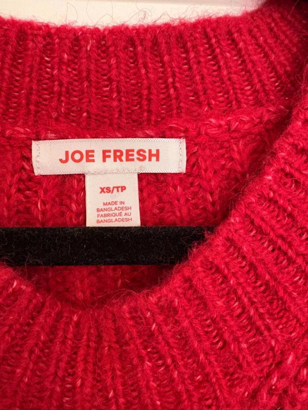 Joe Fresh Red Ribbed Crewneck Sweater - Picture 2 of 6